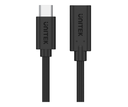 Kabel UNITEK Przedłużacz USB-C 3.1 GEN 2; 4K; PD 100W; 0,5m; M/F; C14086BK